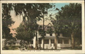 Orange City FL IW Camac Home c1930 Hand Colored Postcard