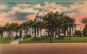 Vintage Postcard State Capitol Building Historical Landmark  Montgomery Alabama