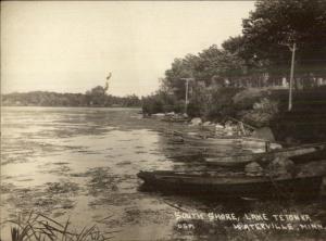Waterville MN South Shore Lake Tetonka Boats c1910 Real Photo Postcard