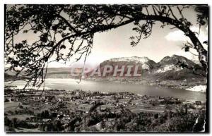 Old Postcard Lake D & # 39Annecy Saint Jorioz General view and Mount Veyrier