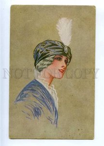 226797 ART NOUVEAU Female Head BELLE Hat FASHION Vintage PC