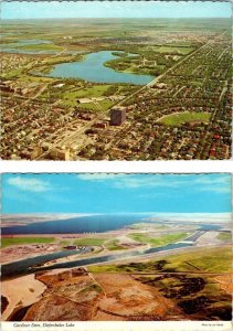 2~4X6 Postcards Canada, REGINA  Aerial View & SASKATCHEWAN Gardiner Dam & Lake