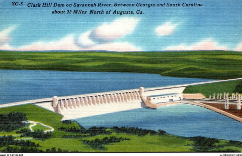 South Carolina Clarks Hill Clark Hill Dam On Savannah River North Of Augusta