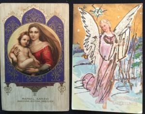 Postcard (2) Christmas Religious Never Sent But Addressed LB