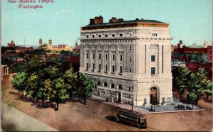 Postcard The Masonic Temple on New York Avenue in Washington D.C.