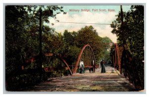 1910 Postcard Military Bridge Fort Scott Kansas Vintage Standard View Card 