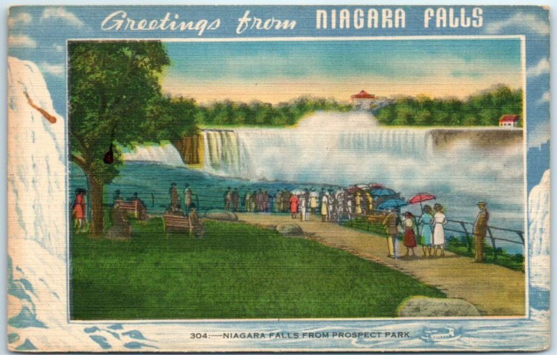 Niagara Falls From Prospect Park - Greetings from Niagara Falls, New York