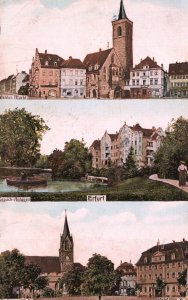 Vintage Postcard Wenige Markt Espach Anlagen Erfurt Buildings Castles