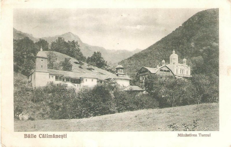 MI01128 romania valcea turnu monastery frontal view church religion 1902