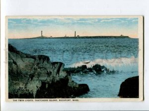 400857 USA LIGHTHOUSE Rockport Mass Vintage RPPC to Finland