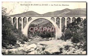 Old Postcard surroundings St Jean du Gard bridge Abarines