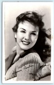 RPPC  Movie Star DEANNA DURBIN Famous American Actress Gray Photo 1940s Postcard