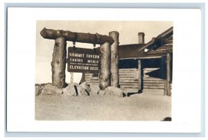 Vintage Summit Tavern Restaurant Wood Sign Laramie WY Real Photo RPPC P165