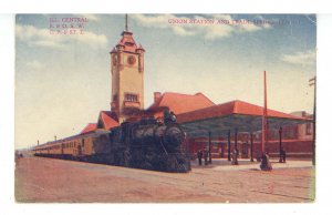 IL - Springfield. Illinois Central RR, Union Station  (crease, tear)