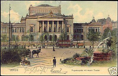 germany LEIPZIG Augustusplatz Theater THEATRE 1904 TRAM