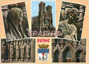 Modern Postcard Reims Facade of the Cathedral Our Lady of the Visitation