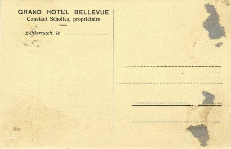 luxemburg, ECHTERNACH, Grand Hôtel Bellevue (1930s) Postcard