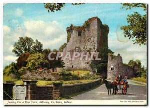 Postcard Modern Jaunting Car at Ross Castle Killarney Co Kerry Ireland