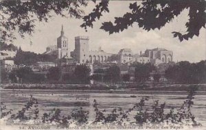France Avignon Les Bords du Rhone Vue Generale du Palais des Papes 1912