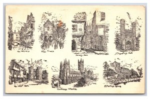 Multiview Etchings Buildings and Scenes London England UK UNP DB Postcard P23