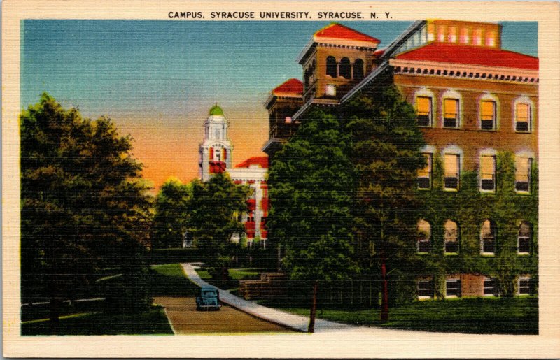 Vtg 1930s Syracuse University Campus Lyman Hall Syracuse New York NY Postcard