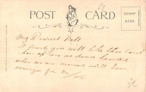 Easter Greetings Flying Angels Religious vintage postcard C354