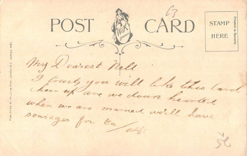 Easter Greetings Flying Angels Religious vintage postcard C354