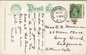 Casino and Grounds Narragansett Pier RI c1915 DPO Cancel Postcard F42