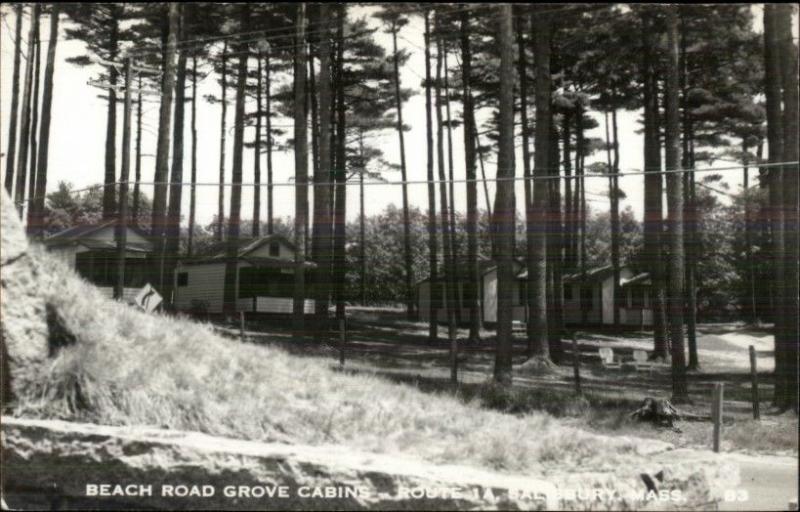 Salisbury Ma Beach Road Grove Cabins Real Photo Postcard Hippostcard