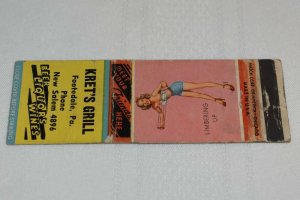 Kret's Grill Footedale PA Girl 20 Strike Matchbook Cover