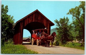 Postcard - Covered Bridge Leading to Stonefield Village, Cassville, Wisconsin