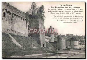 Old Postcard Fougeres The South Remparts du Chateau