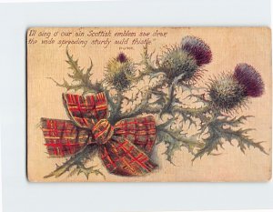 Postcard Greeting Card with Quote and Flowers Ribbon Art Print, Scotland