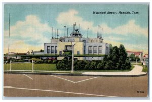 Memphis Tennessee TN Postcard Municipal Airport Garden Street View Vintage