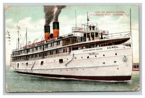 Vintage 1908 Postcard City of South Haven Excursion Boat Chicago Illinois