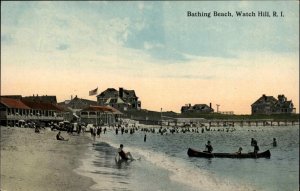 Watch Hill Rhode Island RI Bathing Beach c1910 Vintage Postcard