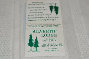 Silvertip Lodge Fish Camp California Yosemite National 30 Strike Matchbook Cover