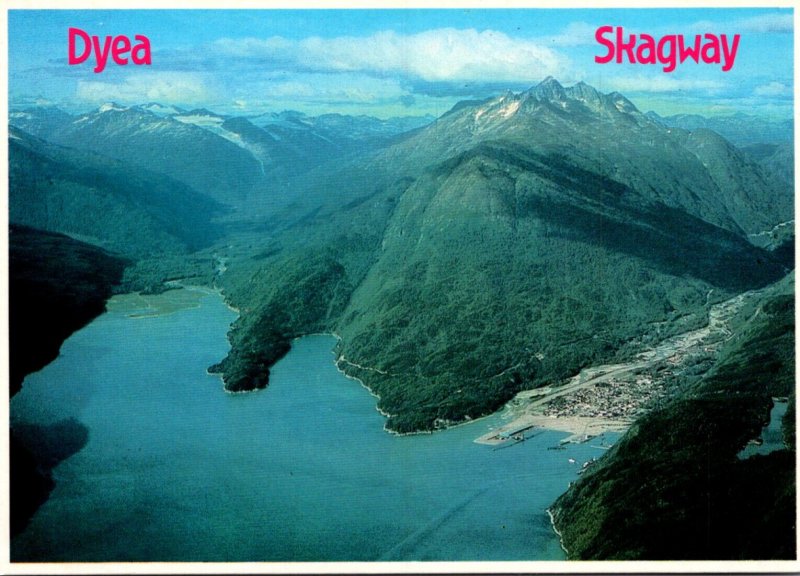 Alaska Skagway Aerial View With Dyea and Chilikoot Pass