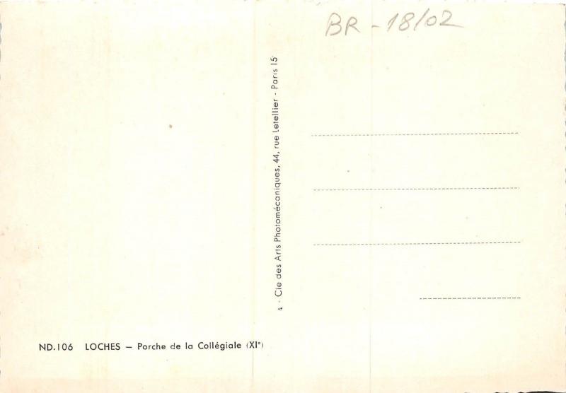 BR18102 Porche de la collegiale Loches  france