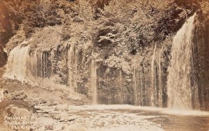SHASTA SPRINGS CALIFORNIA~MOSSBRAE FALLS~1910s PATTERSON REAL PHOTO POSTCARD