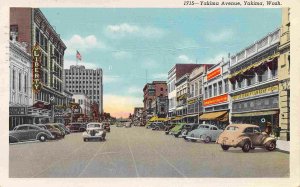 Yakima Avenue Liberty Theater J C Penney Store Yakima WA 1950 linen postcard