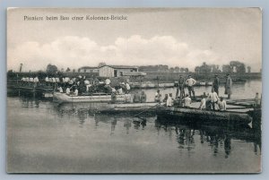 WWI GERMAN MILITARY BRIDGE CONSTRUCTION ANTIQUE POSTCARD