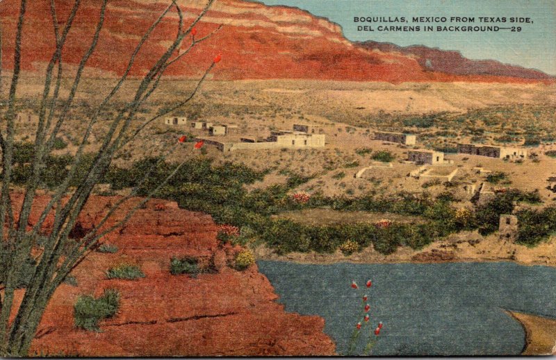 Texas Boquillas Mexico From Texas Side Del Carmens In Background 1948