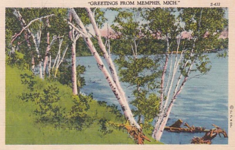 Michigan Greetings From Memphis 1940 Curteich