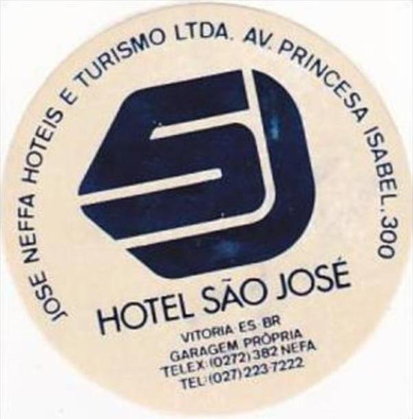 BRASIL VITORIA HOTEL SAO JOSE VINTAGE LUGGAGE LABEL