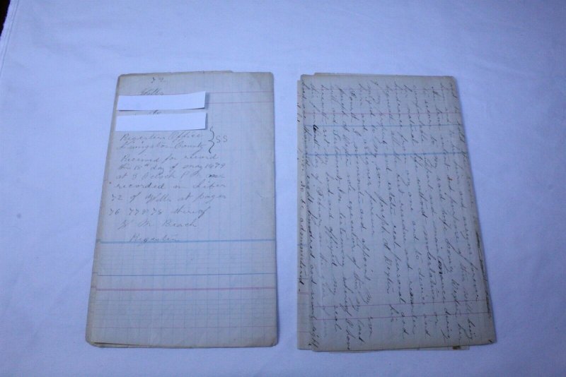 Vintage Hand Written Will 1860-1880 Multi Page