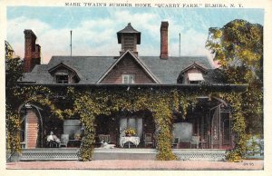 ELMIRA, New York NY   QUARRY FARM Mark Twain's Summer Home  ca1920's Postcard