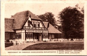 Netherlands Restaurant En Thuishuis Uddelermeer Apeldoorn Vintage Postcard 09.69