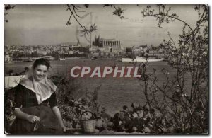 Old Postcard Palma Mallorca Mallorquina Belleza Al fondo la catedral