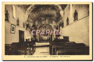 Old Postcard Chateaux Des Allinges La Chapelle Inside view